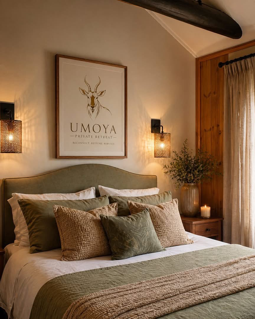 A beautifully appointed bedroom at Umoya Private Retreat